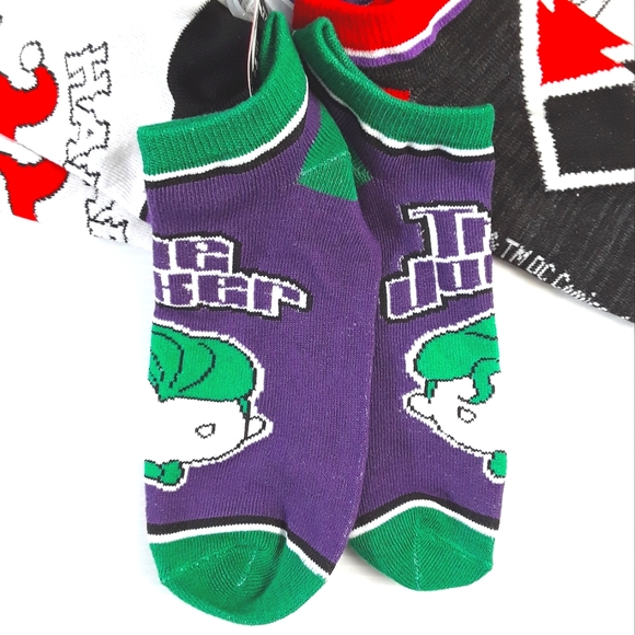 DC Comics Harley Quinn The Joker Ankle Socks Set NWT - Picture 3 of 9
